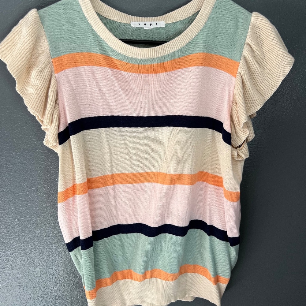 THML Shortsleeved Stripe Sweater Size S